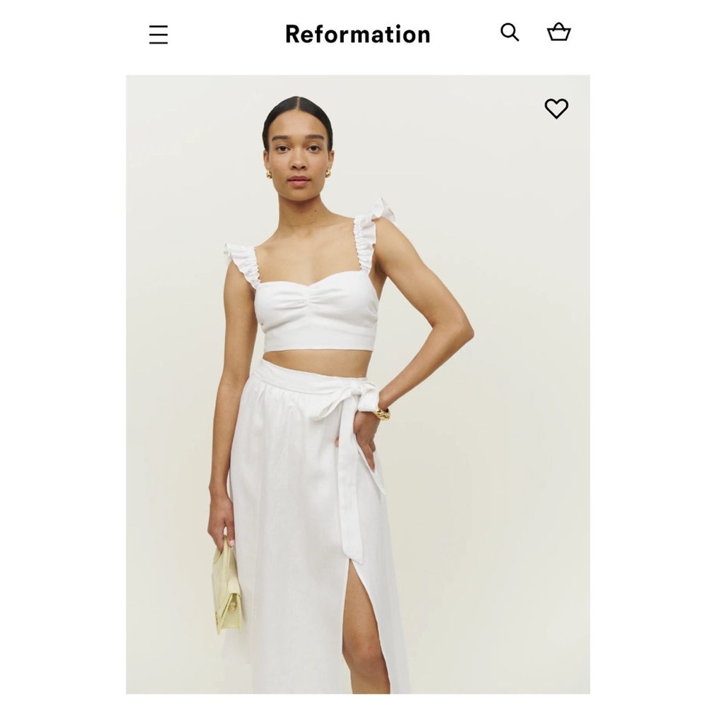 REFORMATION PAM linen two piece white size 2